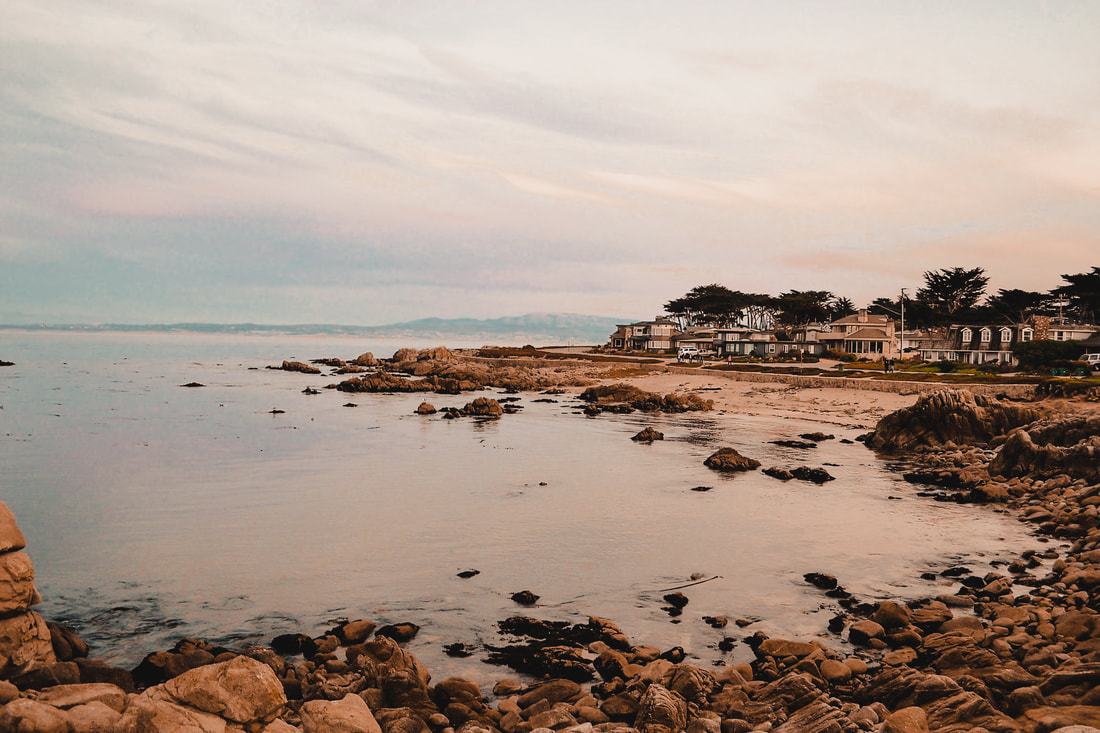 A picture of Monterey Bay at sunset